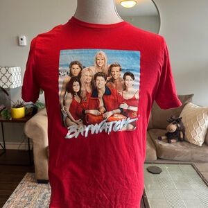 Red Baywatch Graphic T-Shirt